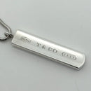 Tiffany & Co. 1837 Bar Dog Tag Pendant 18" Necklace Silver Snake Chain-1