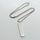 Tiffany & Co. 1837 Bar Dog Tag Pendant 18" Necklace Silver Snake Chain-2