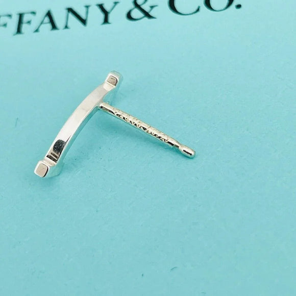 Tiffany T Smile Wire Stud Earrings in 925 Sterling Silver