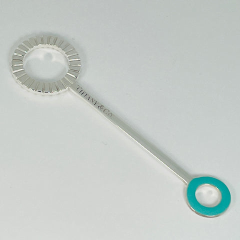 Tiffany Bubble Wand Blower in Blue Enamel and Sterling Silver