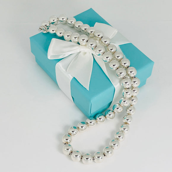 18.5" Tiffany HardWear Bead Ball Necklace 10mm Beads in Sterling Silver