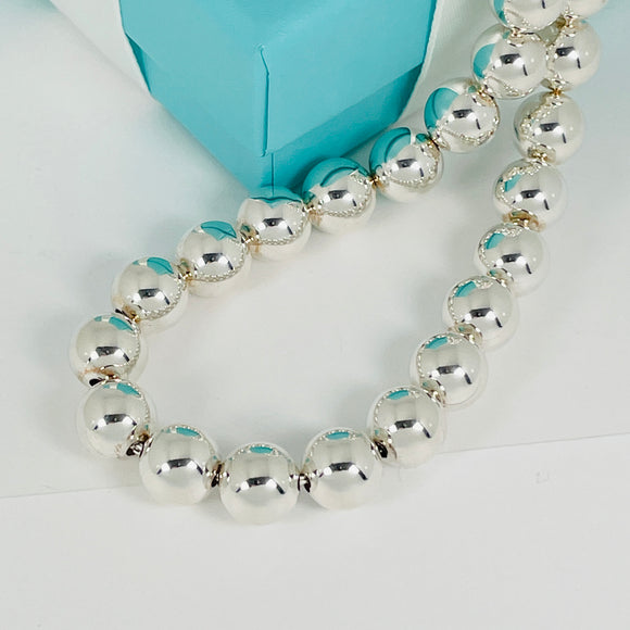 18.25" Tiffany HardWear Bead Ball Necklace 10mm Beads in Sterling Silver