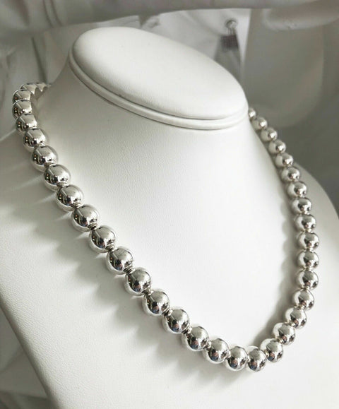 18.25" Tiffany HardWear Bead Ball Necklace 10mm Beads in Sterling Silver