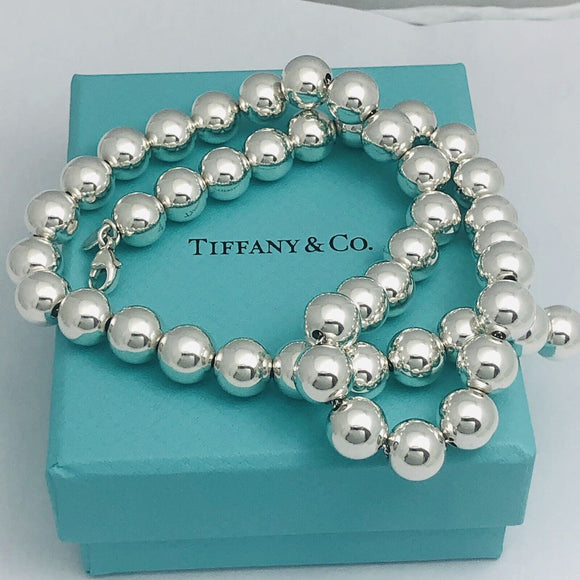 18.25" Tiffany HardWear Bead Ball Necklace 10mm Beads in Sterling Silver