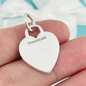 Vintage Tiffany & Co Sterling Silver Engravable Blank Heart Tag Charm or Pendant - 1
