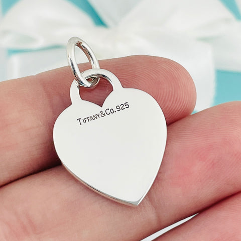 Vintage Tiffany & Co Sterling Silver Engravable Blank Heart Tag Charm or Pendant