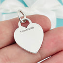 Vintage Tiffany & Co Sterling Silver Engravable Blank Heart Tag Charm or Pendant-1