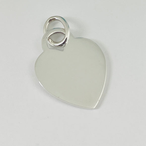 Vintage Tiffany & Co Sterling Silver Engravable Blank Heart Tag Charm or Pendant