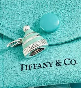 RARE Tiffany & Co Snow Hat Cap Winter Charm or Pendant in Blue Enamel and Silver - 0