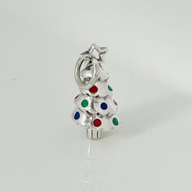 Tiffany & Co Christmas Tree Charm or Pendant in Enamel and  Sterling Silver - 0