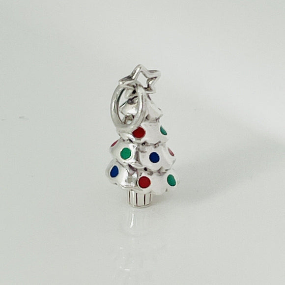 Tiffany & Co Christmas Tree Charm or Pendant in Enamel and  Sterling Silver