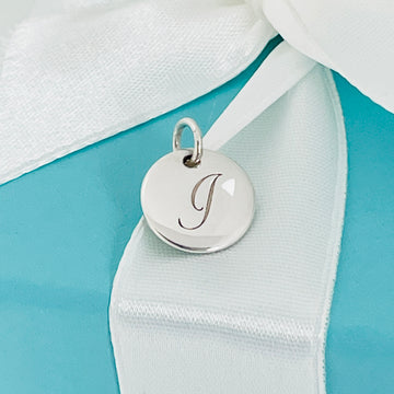 Tiffany Letter i Notes Alphabet Disc Pendant - 0