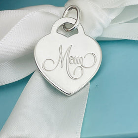 Tiffany & Co Mom Mother's Day Heart Tag Charm or Pendant