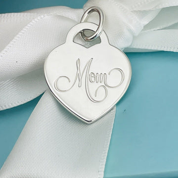 Tiffany & Co Mom Mother's Day Heart Tag Charm or Pendant