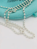 24" Tiffany & Co Bead Necklace Dog Chain - Men's Unisex in Sterling Silver-5
