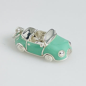 RARE Tiffany & Co Convertible Car Charm or Pendant in Blue Enamel - 0