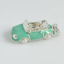RARE Tiffany & Co Convertible Car Charm or Pendant in Blue Enamel-1