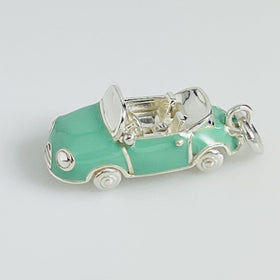 RARE Tiffany & Co Convertible Car Charm or Pendant in Blue Enamel