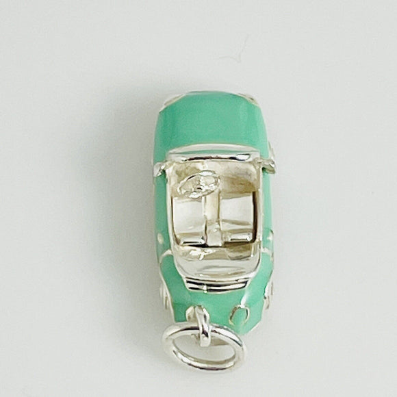 RARE Tiffany & Co Convertible Car Charm or Pendant in Blue Enamel