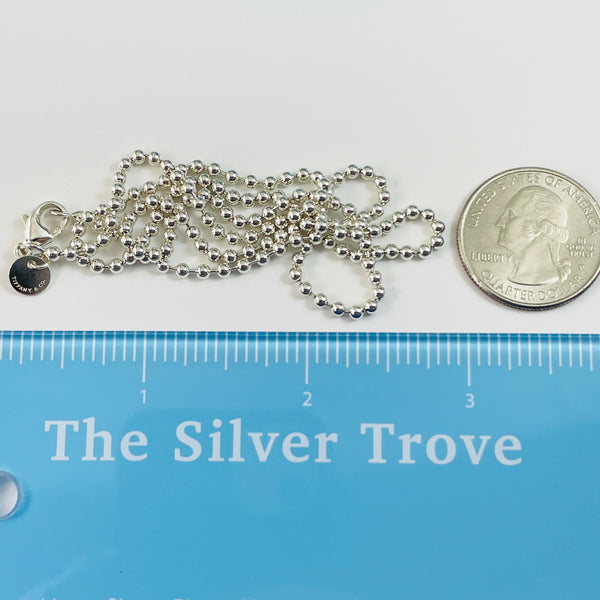 16" Tiffany & Co Bead Necklace Dog Chain in Sterling Silver - 7