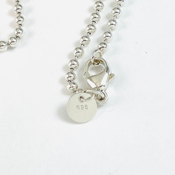 22" Tiffany & Co Bead Necklace Dog Chain - Men's Unisex in Sterling Silver