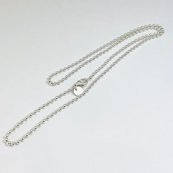 18" Tiffany & Co Bead Necklace Dog Chain - Men's Unisex in Sterling Silver
