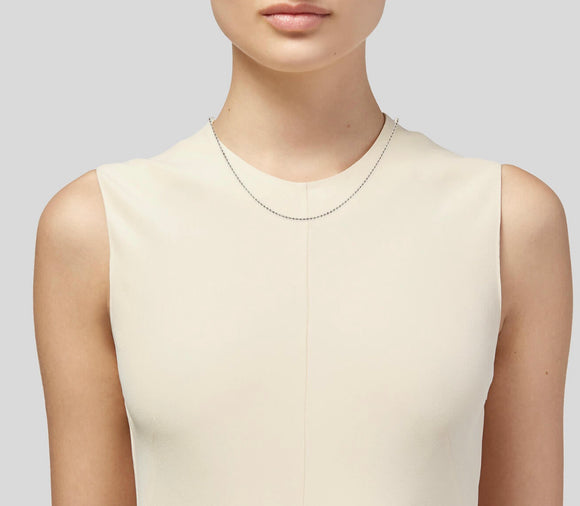 16" Tiffany & Co Bead Necklace Dog Chain in Sterling Silver