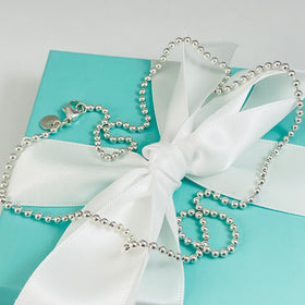 20" Tiffany & Co Bead Necklace Dog Chain - Men's Unisex in Sterling Silver