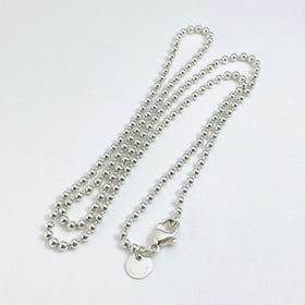 22" Tiffany & Co Bead Necklace Dog Chain - Men's Unisex in Sterling Silver