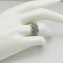 Size 8.5 Tiffany & Co Somerset Ring in Sterling Silver Mesh Weave Flexible Unisex-6
