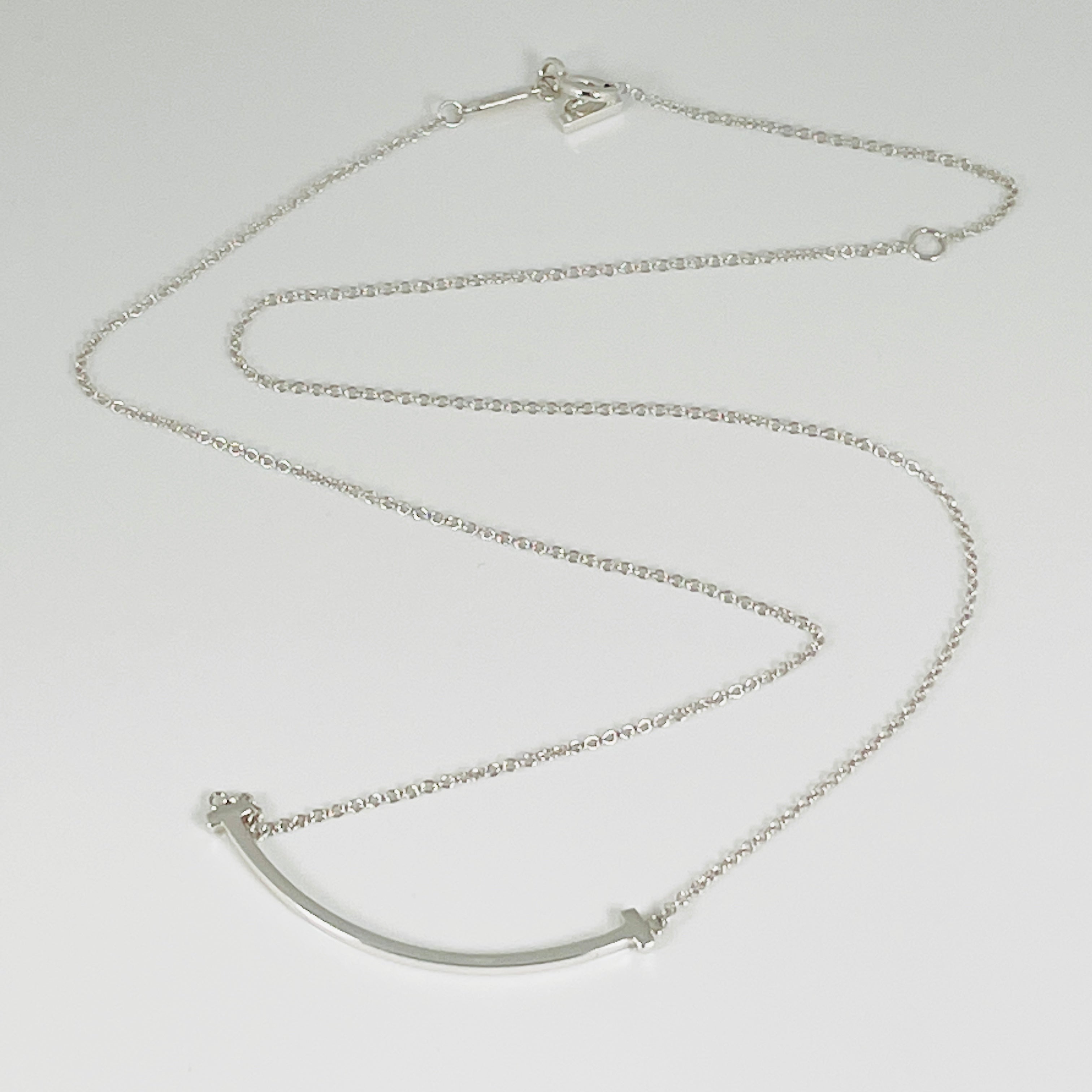 Tiffany T Smile 18" - 20" Adjustable Necklace in Sterling Silver - 0