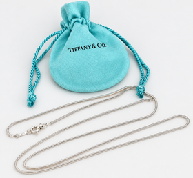 34" Tiffany & Co Sterling Silver Men's Unisex Snake Chain Necklace