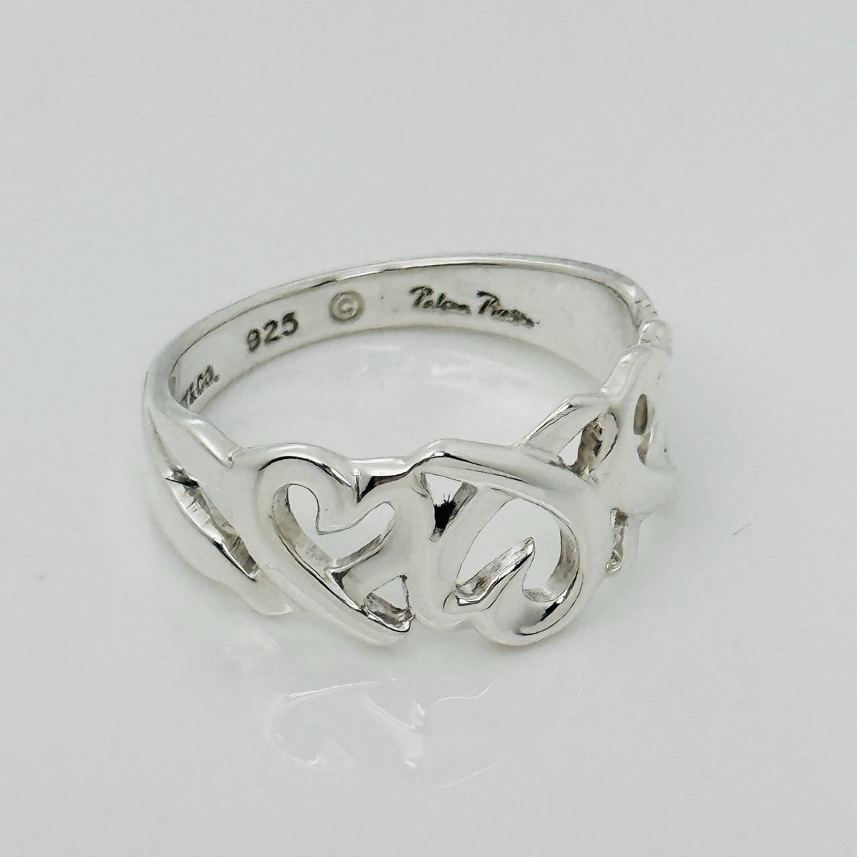 Size 6.5 Tiffany Triple Loving Hearts Ring Band - Paloma Picasso 