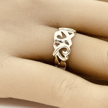 Size 6.5 Tiffany Triple Loving Hearts Ring Band - Paloma Picasso - Silver - 0