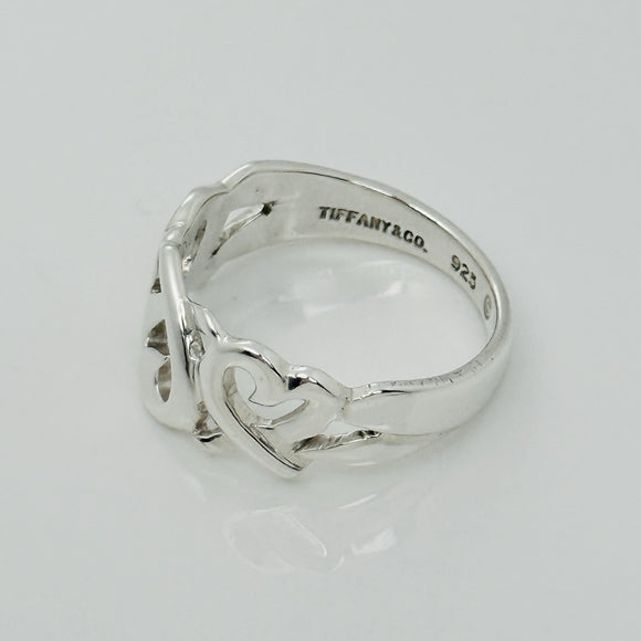 Size 6.5 Tiffany Triple Loving Hearts Ring Band - Paloma Picasso - Silver