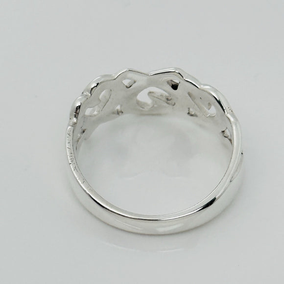 Size 6.5 Tiffany Triple Loving Hearts Ring Band - Paloma Picasso - Silver