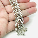 Tiffany 22" Mens Unisex Silver Large Round Oval 6mm Link Rolo Chain Necklace-2