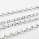 Tiffany 22" Mens Unisex Silver Large Round Oval 6mm Link Rolo Chain Necklace-3