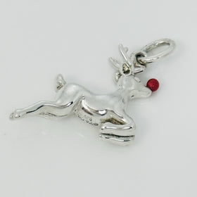 Tiffany & Co. Rudolph Red Nose Reindeer Christmas Charm in Red Enamel - 0