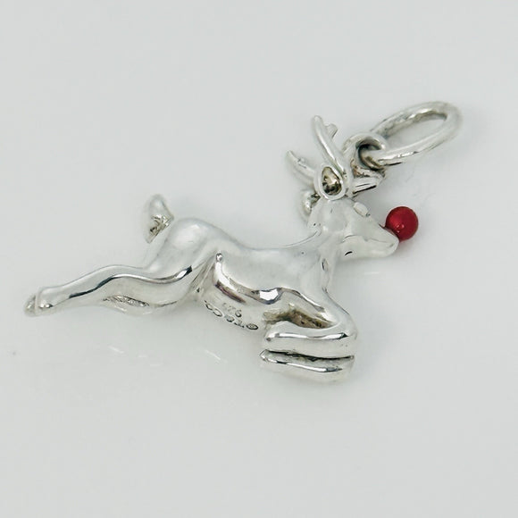 Tiffany & Co. Rudolph Red Nose Reindeer Christmas Charm in Red Enamel