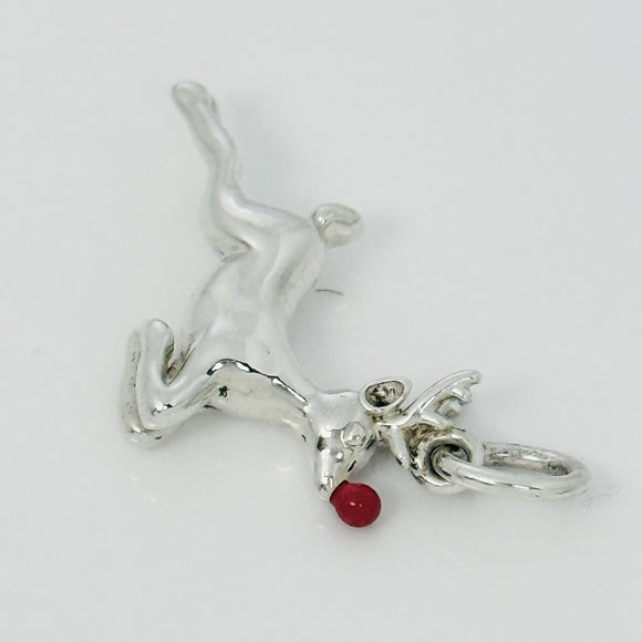 Tiffany & Co. Rudolph Red Nose Reindeer Christmas Charm in Red Enamel
