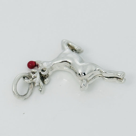 Tiffany & Co. Rudolph Red Nose Reindeer Christmas Charm in Red Enamel