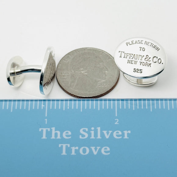 Please Return to Tiffany Oval Cufflinks in Sterling Silver