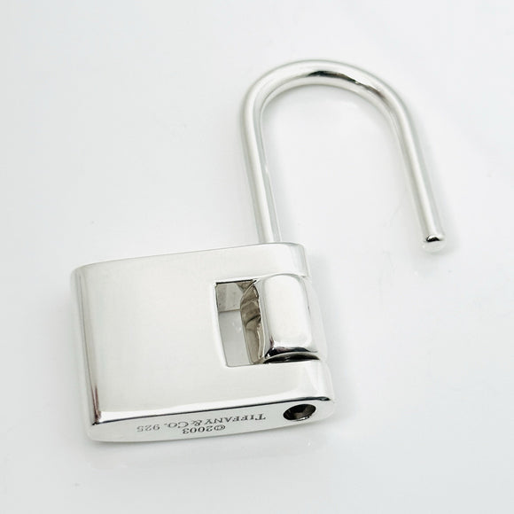 Tiffany & Co Padlock Key Ring Keychain in Sterling Silver