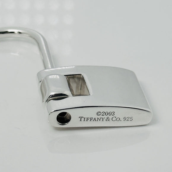 Tiffany & Co Padlock Key Ring Keychain in Sterling Silver