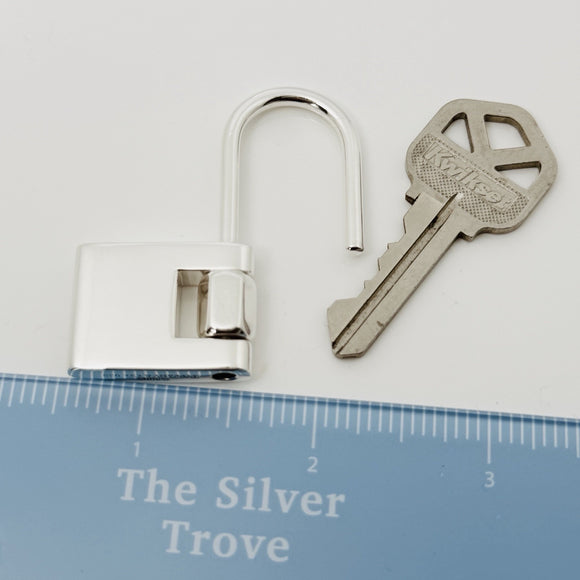 Tiffany & Co Padlock Key Ring Keychain in Sterling Silver