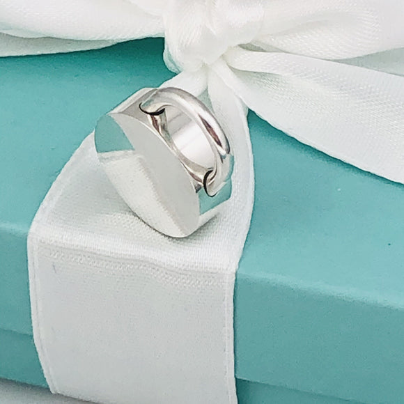Tiffany & Co Sterling Silver Round Blank Padlock Lock Charm Engravable