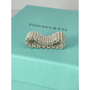 Size 6 Tiffany Somerset Ring Mesh Basket Weave in Sterling Silver With Blue Box-3