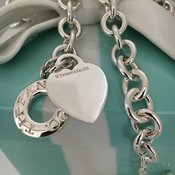 18" Tiffany & Co Silver Classic Blank Heart Tag Toggle Necklace in Silver - 3