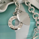 18" Tiffany & Co Silver Classic Blank Heart Tag Toggle Necklace in Silver-5